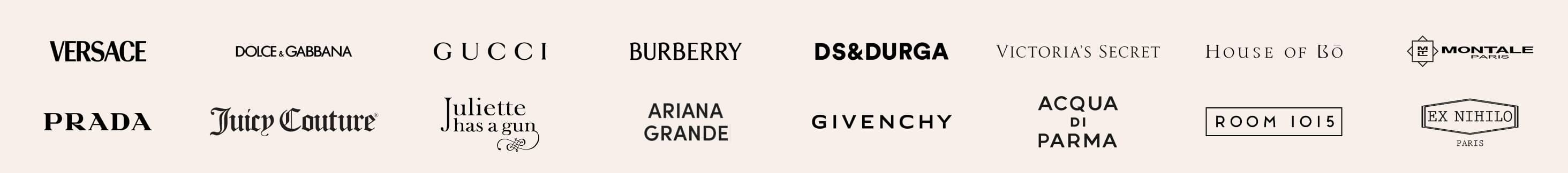 Versace, Dolce & Gabbana, Gucci and other brands